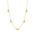 18K Gold Plated Stainless Steel Thin Chain Croissant Bread Charm Necklace Bracelet Waterproof Woman Jewelry Set Earrings E251697