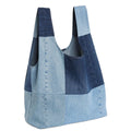 Custom Logo Fashion Lightweight Casual Style Women's Large Denim Shopping Tote Bag