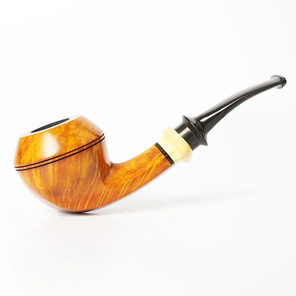 XIAOXIONG Factory Direct Luxury Lacquer Handmade Bent Briar Wood Bulldog Tobacco Pipes Customizable 3mm Filter Reusable Portable