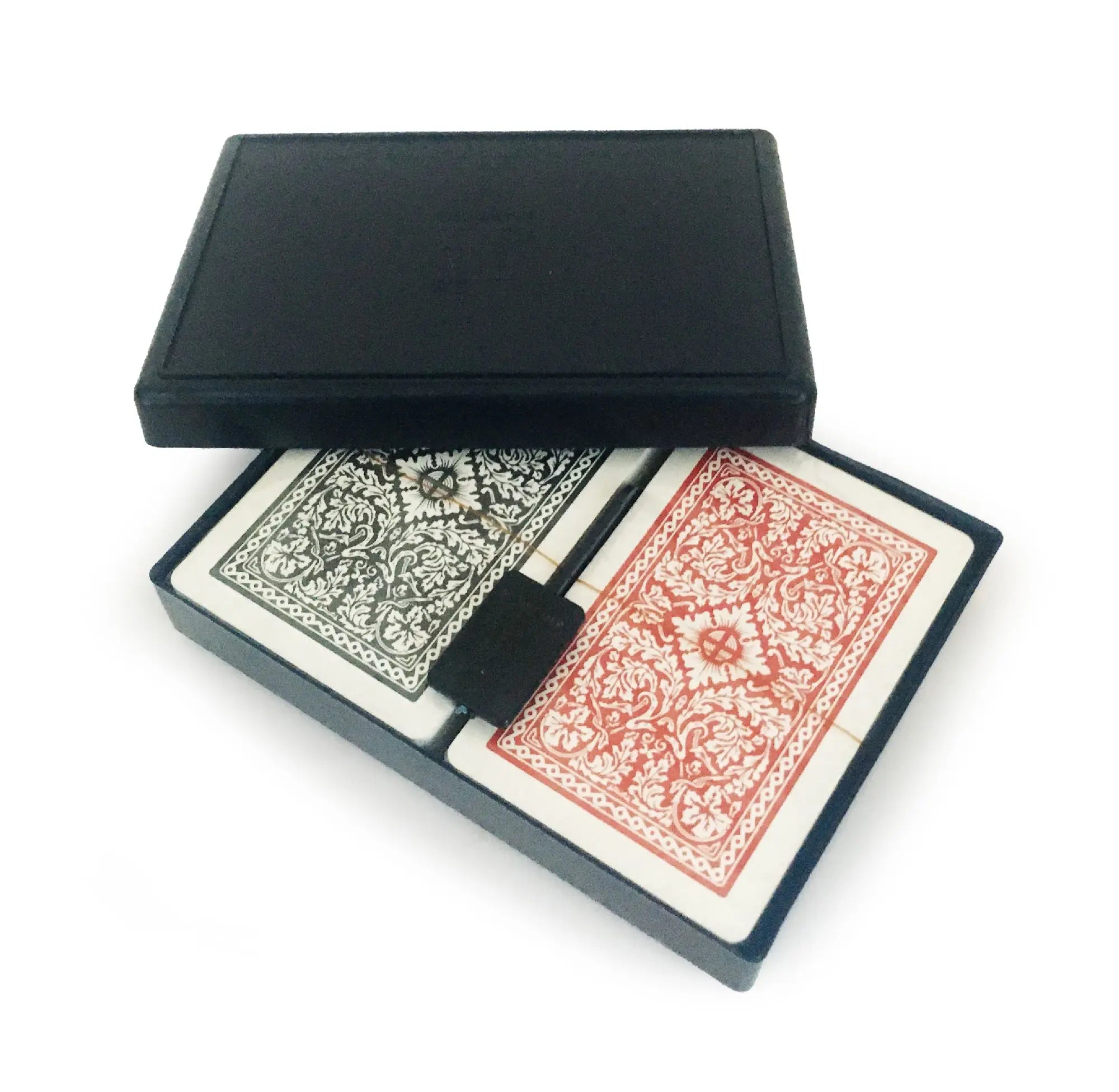 Star Plastic Card Deck 2 Sets 104 Cards A-K-Q-J Satin Pattern Rounded Corners Durable Playing Cards for Family Use