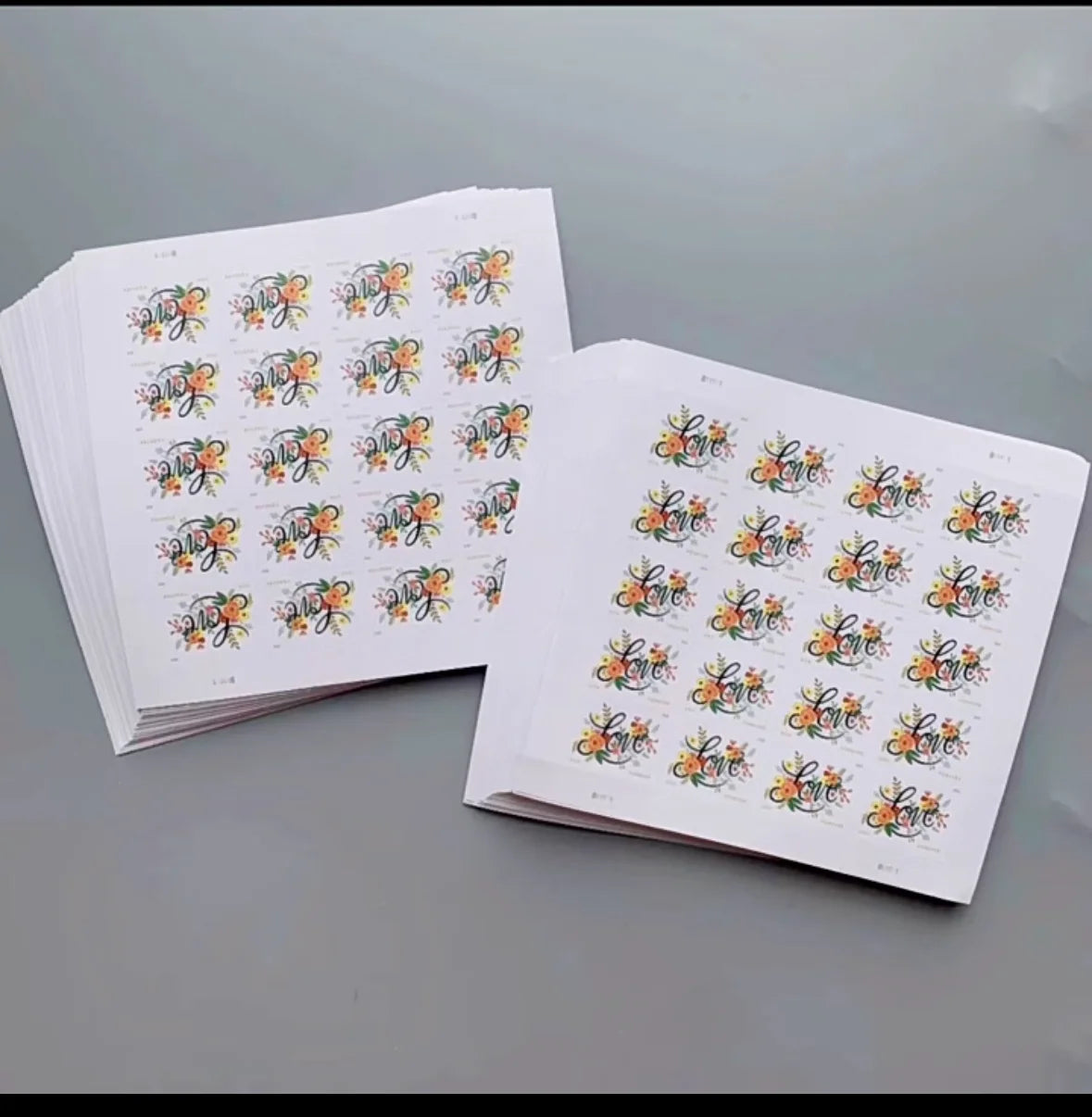 US 2018 Love Flourishes Forever Postage Mail Stamps Waterproof Postal Mailing Stickers Pack for Party Decoration Valentine's Day