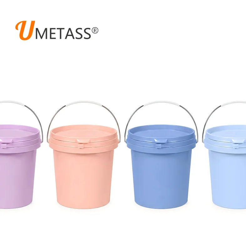 Recyclable Food Grade Plastic Bucket with Lid and Thick Covered Handle Cylinder Mini Bucket with 500ML Capacity MegaBDM