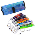 Sea Fishing Squid Skirt Boat Fishing Trolling Bait 16cm 25cm 6pcs One Set Resin Jig Head With Hook Big Octopus Lures