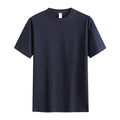 Oem customized 200g pure cotton european size tshirt with logo cross border trendy brand men's large size short sleeved