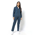 Wholesale Winter Breathable Plaid Women's Two-Piece Straight Leg Tracksuit Custom Sweatpants Zip Hoodie Set