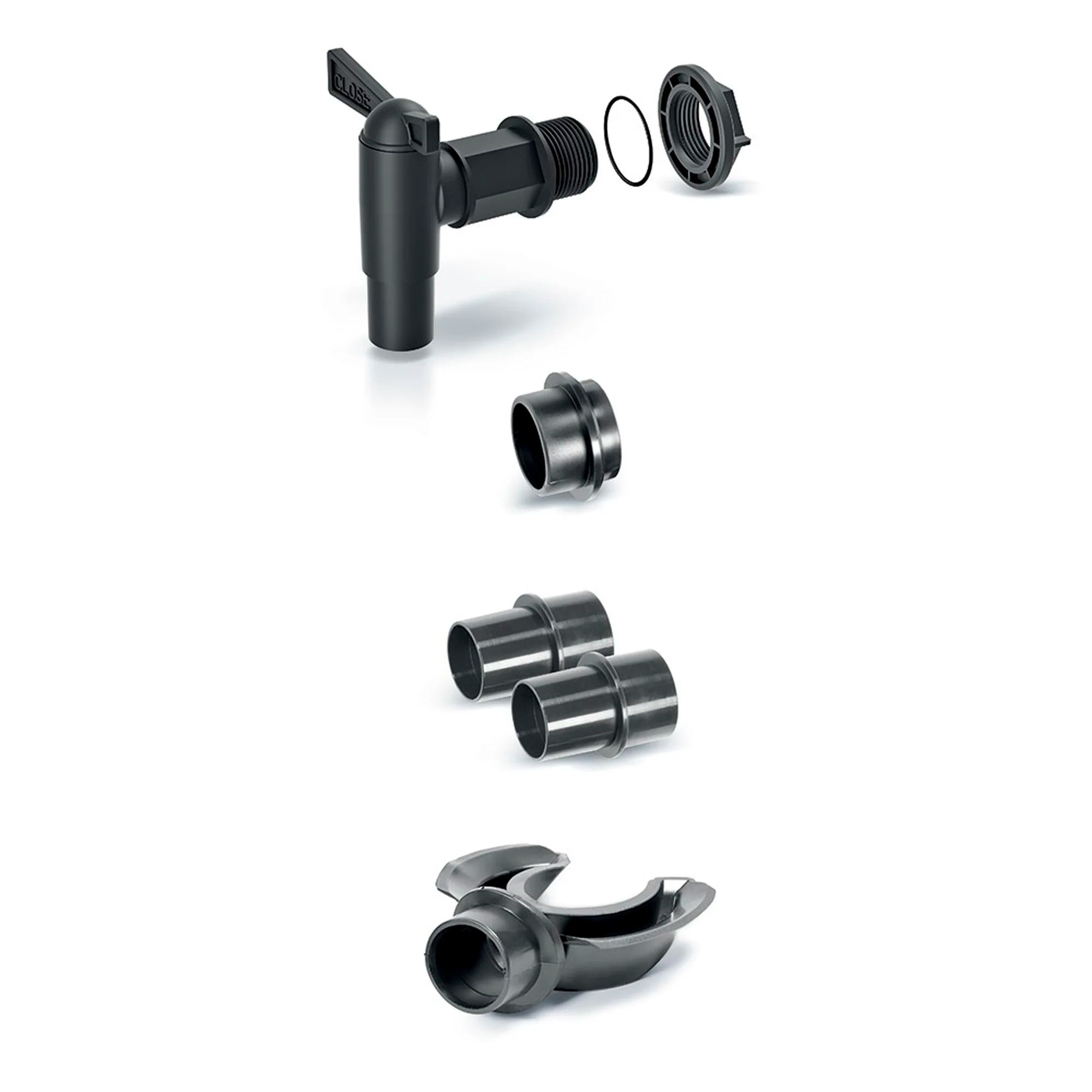 Rainwater tank/barrel accessory set (5 pieces) ICANSET 3 dimensions (mm) 230x180x40