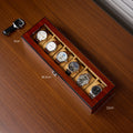 Luxury Tancy M114-6 MDF Watch Box with 6 Slots Shock Resistant & Water Resistant Leather Lining for Watch Stores