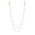 Latest 18K Gold Plated Stainless Steel Jewelry Oval Bead Charm Multi-layer Long Chain Necklace Waterproof Woman Necklace P243511