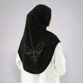 Covering Headscarf Sports Hijab Crystal Malaysia Tudung Gloden Embroidery Modal Instant Hijab Bonnet Muslim Women Prayer Hijab