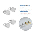 LE161 Minimalist 925 Sterling Silver Large Glossy Hexagonal Designer Fashion Fine Jewelry Gold Plated Screw Back Earrings Women