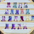 Natural Healing Crystal Semi Precious  Stone Carved Turtle Coloful Fluorite Mini Bear for Gifts