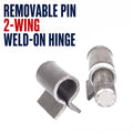 Hinges to Weld 2 Wings Removable Pin Steel Bisagra Weld 2 Alas Pin Desmontables Y Ranella Acero