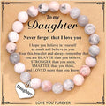 Dainty Natural Stone Bracelet Mothers Day Gift for Mom Pink Zebra Stone Heart Pendant Card Bracelet Friendship Jewelry