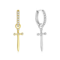 EH1588 Silver Gold Color Drop Earring Trendy Punk Hip Hop Rivet Earrings for Women Gothic Party Jewelry