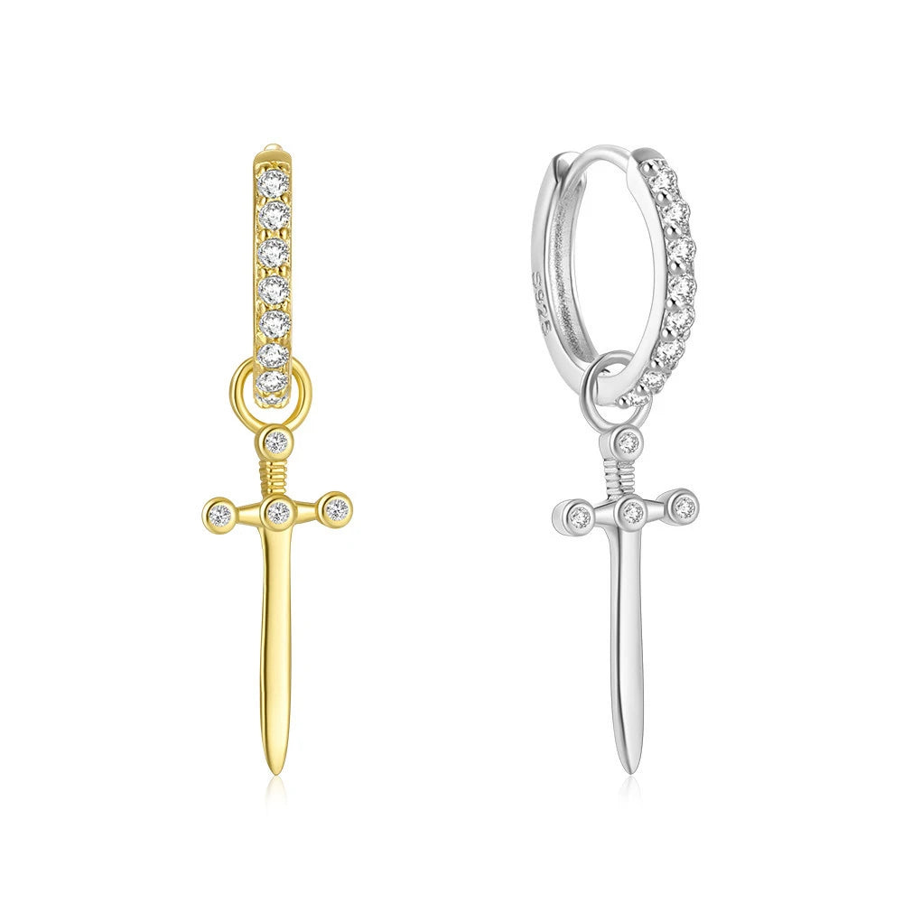 EH1588 Silver Gold Color Drop Earring Trendy Punk Hip Hop Rivet Earrings for Women Gothic Party Jewelry