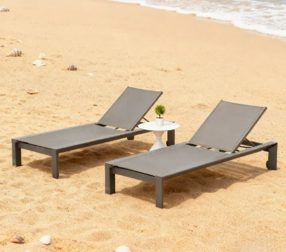 Outdoor Metal Patio Furniture Sun Bed Loungers Aluminum Daybed Sunbed Deckchair Beach Chair Lounge MegaBDM