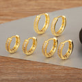 QIKU Wholesale Trendy 18k Gold Plated Geometric Zirconia Hoop Wedding Earrings for Women