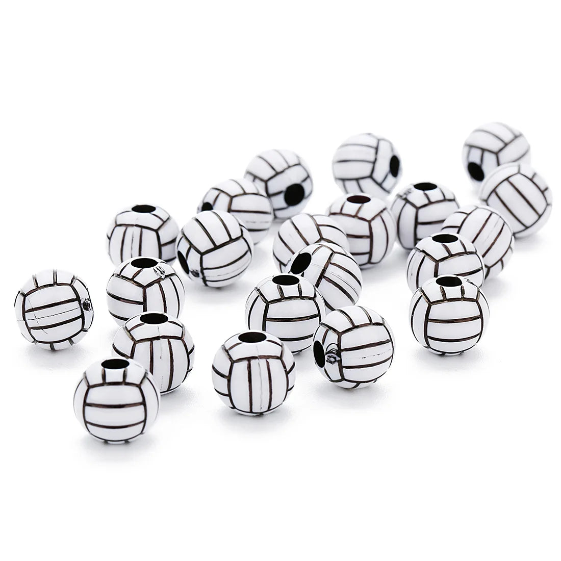 Wholesale Cheap DIY Jewelry Findings Accessories Making Sports 12mm Volleyball Acrylic Beads for Jewelry Bracelet Making