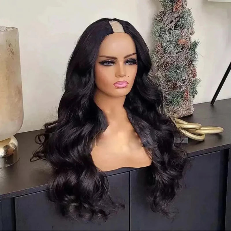 CLJhair Selling Perruque 100% Virgin Brazilian Black 10 a Grade U-Part Body Wave Wigs-Natural Human Hair for Wig Making MegaBDM