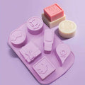 Laundry Customized Logo Rectangular Hand Made Press Round Making Bar Silicone Soap Molds