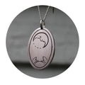 Vintage Oval Charm Necklace Simple Fashion Engraved Pendant Necklace