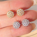 Beautiful Jewelry Foxi Factory Price Wholesale Stud Earrings for Women Fashion Jewelry Cubic Zirconia Snowflake Flower Earrings