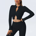 New Women's Tight-Fitting Yoga Suit Set Cardigan Running Sportswear Set Quick-Dry Fitness Three-Piece Set