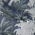 Made in Germany - Sale Wallpaper Rolls Palm Trees Blue Grey White Non Woven Cheapest Vinyl Wallpaper Design - 1005 x 053 m