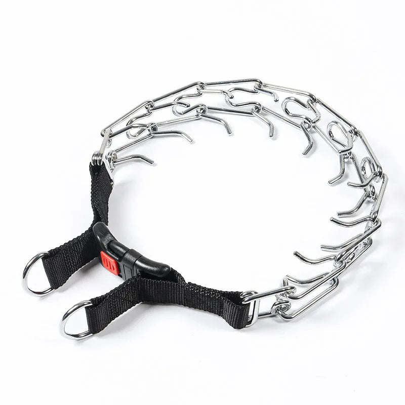 Pet Dog Training Prong-Pinch Adjustable Metal Steel Chain Choke Spike Collar