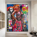 Kobe Posters Wall Pop Art With Sun Flower Pictures and Prints Canvas Oil Painting for Home Living Room Decor