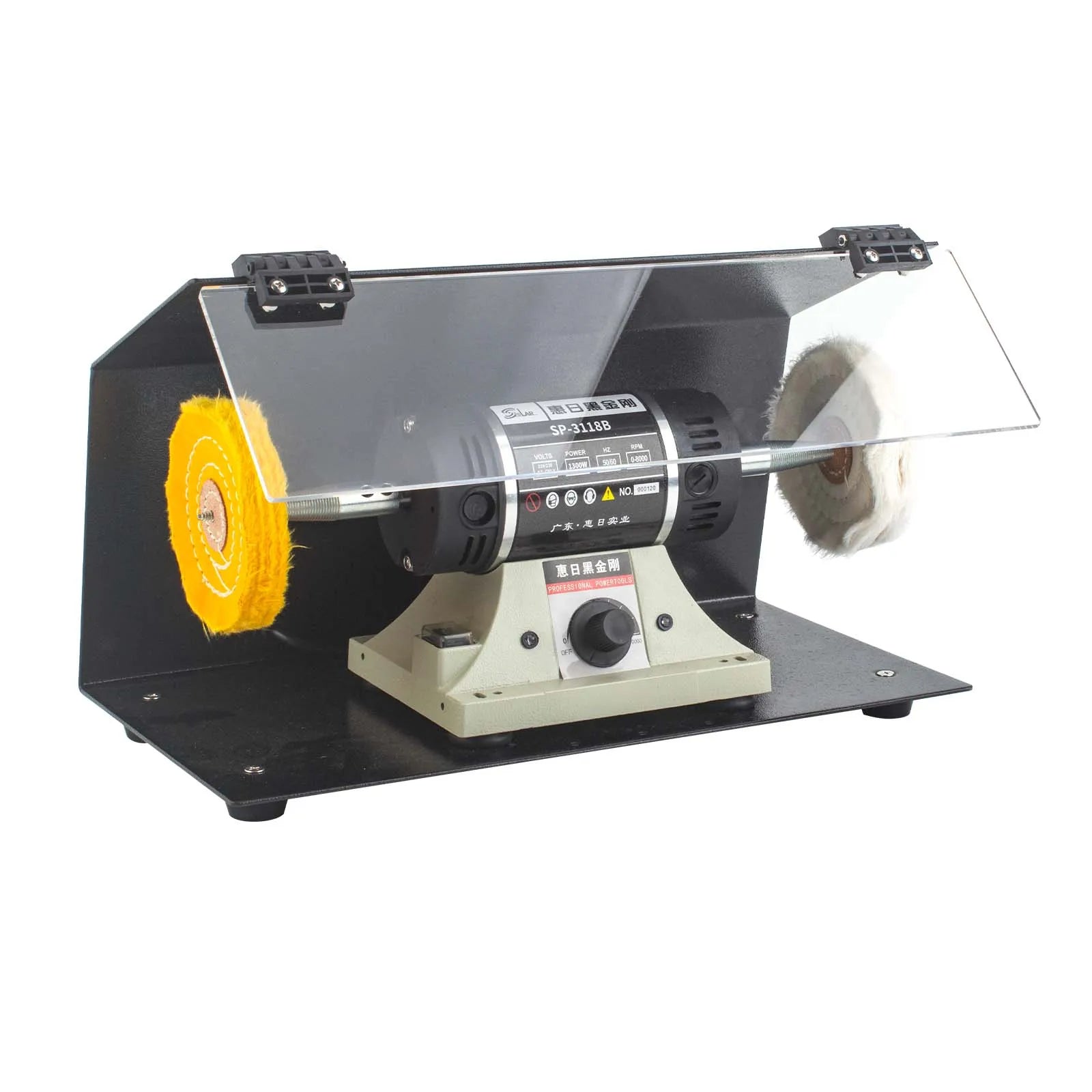 Boasta SP-3118B 1300W Bench Polishing Machine Variable Speed 220V Table Buffing Grinder for Jewelry Metal