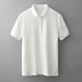 Oem customized cotton polo shirt for middle aged men pure white short sleeved summer japanese style lapel polo tshirt