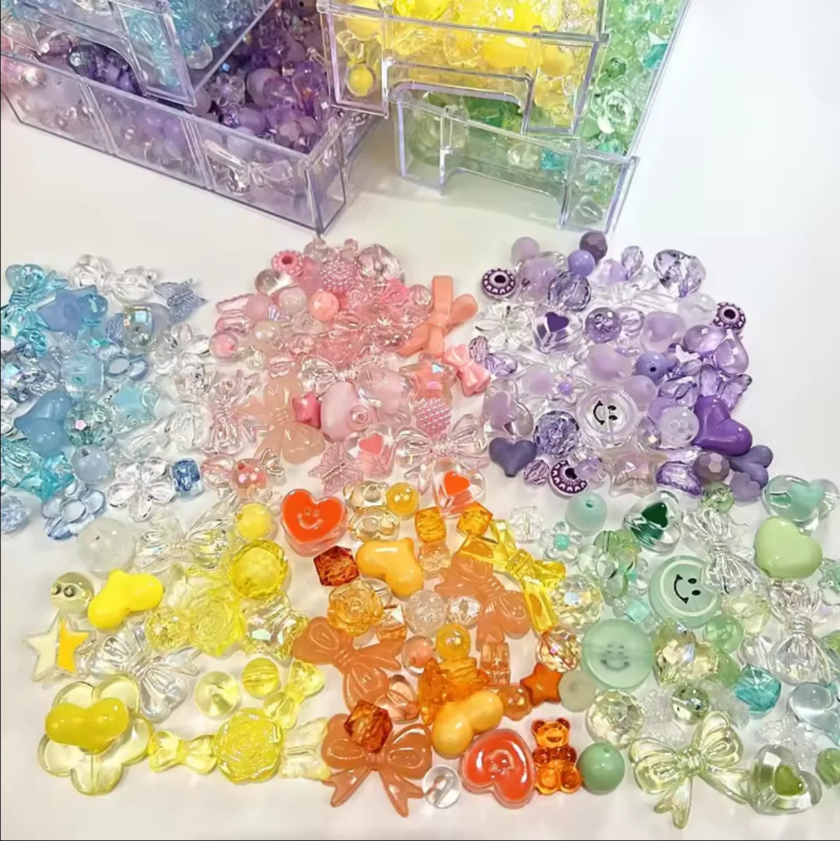 500g /bag Colorful Diy Jewelry Accessories Acrylic Bracelet Charm Beads for Jewelry Making