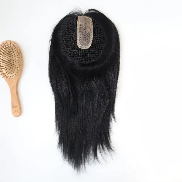 Silk Top Integration Hair System Fishnet Swiss Lace Hairpiece Topper with Natural Human Hair for Seamless Integration