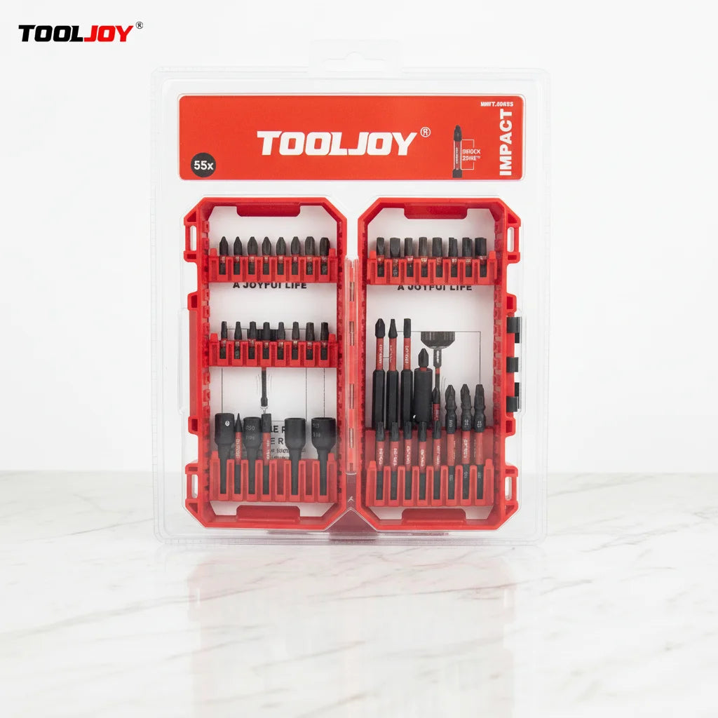 Heavy Machinery Fastening 55PCS S2 Steel Impact Bit Set Magnetic Long-Life Screwdriver Bits for Industrial Power Tools