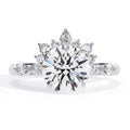 Luxury Fine Jewelry Ring Halo Big Round Ring in 10K 14K 18K White Gold D VVS OEC Moissanite Diamond Rings for Wedding Gifts