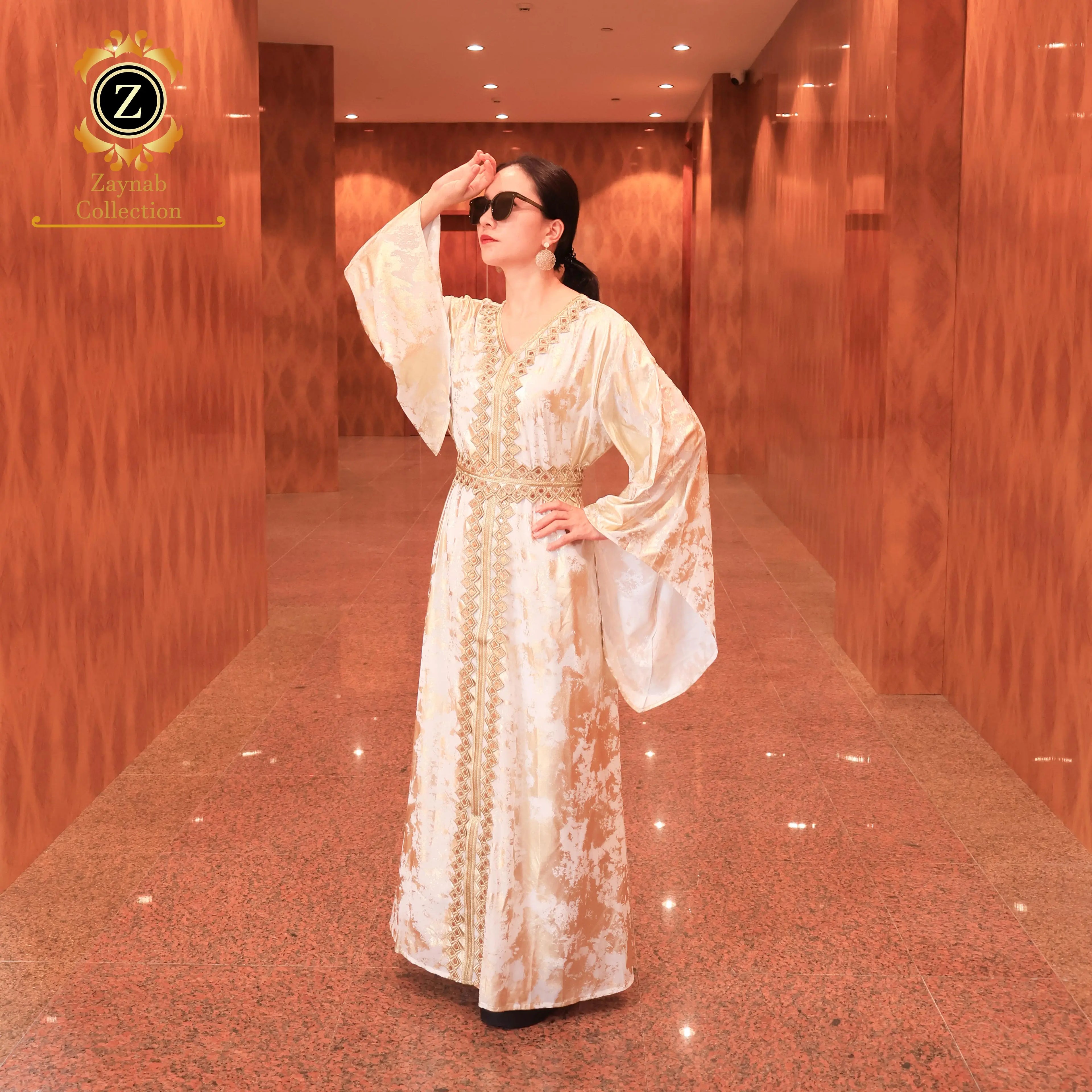 Zaynab Evening Dress Abaya Arabian Dresses Women Abaya Wedding Polyester Latest Designs Evening Dress Abaya