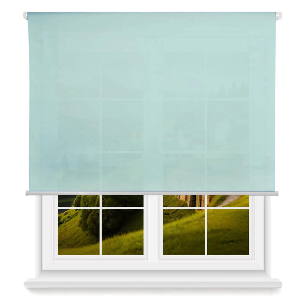 Well Home Plain Translucent Roller Blind - Light Blue 140 x 250cm (width x length)/Fabric size 137 x 245cm