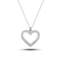 AZURIS 925 Sterling Silver Pendant Necklace with Zircon Pearl Diamond Heart Gold Chain Moon Shape Made in Turkey Gift