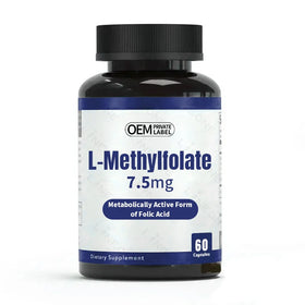 OEM/ODM L Methyl Folate 5-MTHF Plus Methyl B12 Cofactor Capsules for Mood Homocysteine Methylation Cognition