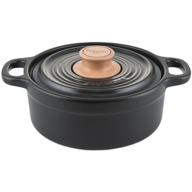 Hxglass Large 2.5L 3L 3.5L 4L Casserole Ceramic Stew Pot Non-Stick Insulated Dishwasher Safe Household Cookware Gas Stoves
