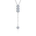 XMZ063 Minimalist 925 Sterling Silver Y-shaped Studded 1.2Ct Moissanite Collarbone Pendant Necklace for Women Fine Jewelry