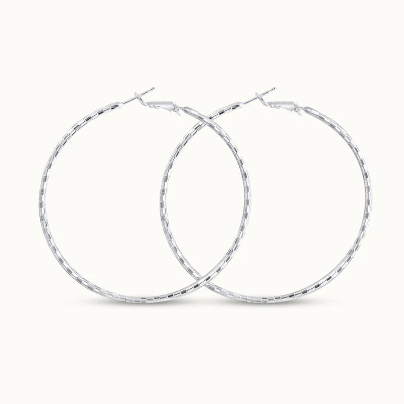 Wholesale Hypoallergenic Silver Plated Hoop Earrings Big Large Hoops Earrings for Women Simple Earring Jewelry