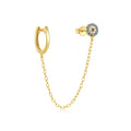 CANNER 925 Sterling Silver 18K Gold Plated Zircon Eye Element Tassel Hoop Earring Jewelry Wholesale