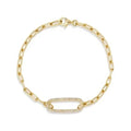 China Factory Wholesale 925 Sterling Silver Jewelry Zircon Paper Clip Chain Bracelets Princess Cut Gold Plated Fine Gifts