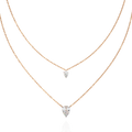 Double Layers Luxury High Quality 10k 14k 18k Gold Hot Sale Multi-layer Lab Grown Pear Cut Diamond Necklaces