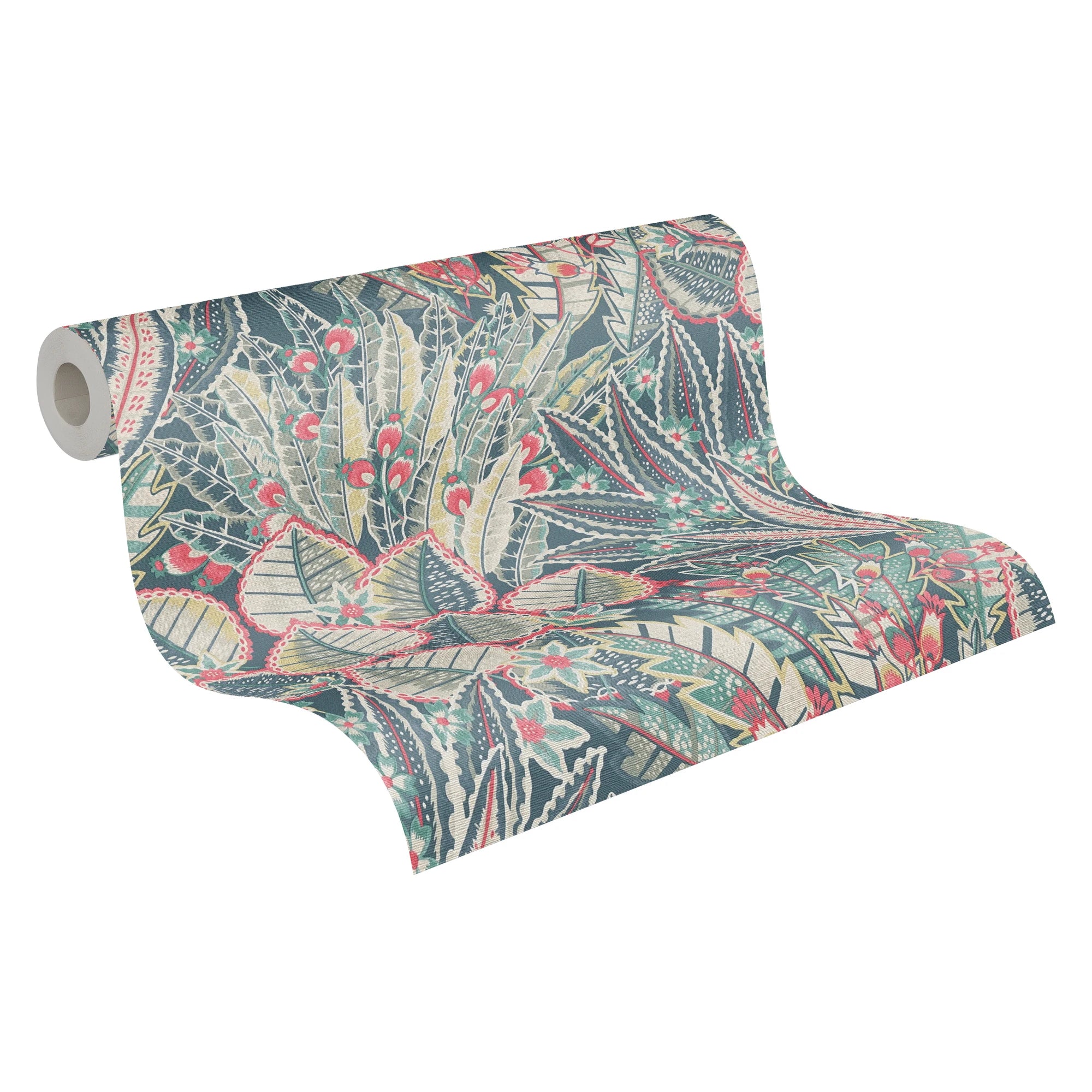 Made Germany Floral Blue Green Red Non Woven Vinyl Modern Wallpaper Rolls Abrasion-Resistant Light Resistant Removable Kitchen