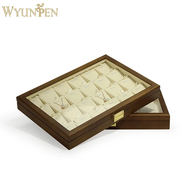 Luxury Multi-Style Microfiber Jewelry Showcase Display Stand Sets Jewelry Rings Tray with Lid Premium Jewelry Container