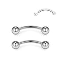 Body Piercing Jewelry Navel Lip Eyebrow Piercing G23/ASTM F136 Titanium Treadedless Curved Barbell With Press Fit Jeweled Ball