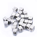 Fashion Jewelry Stainless Steel 26 Letter 7mm Square Beads for Bracelets Necklaces